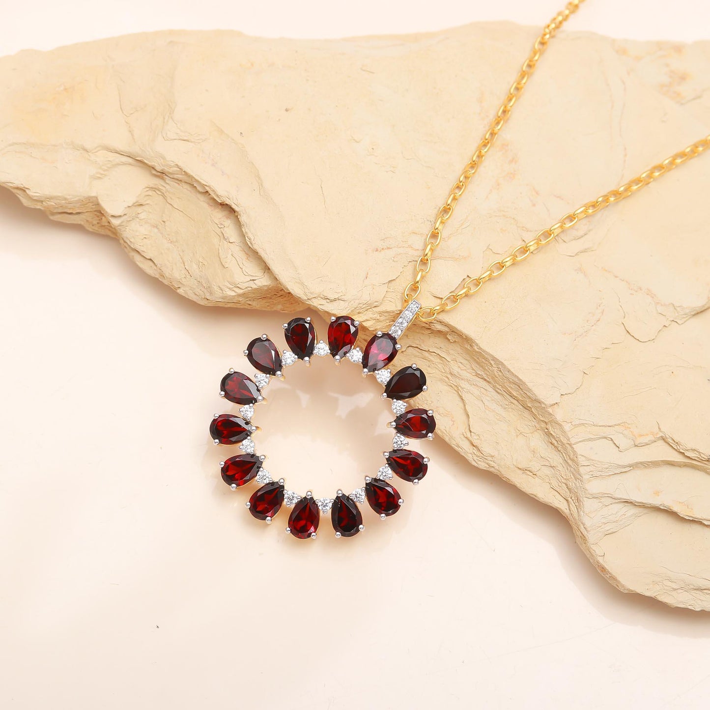 Circle of Life Garnet Pendant