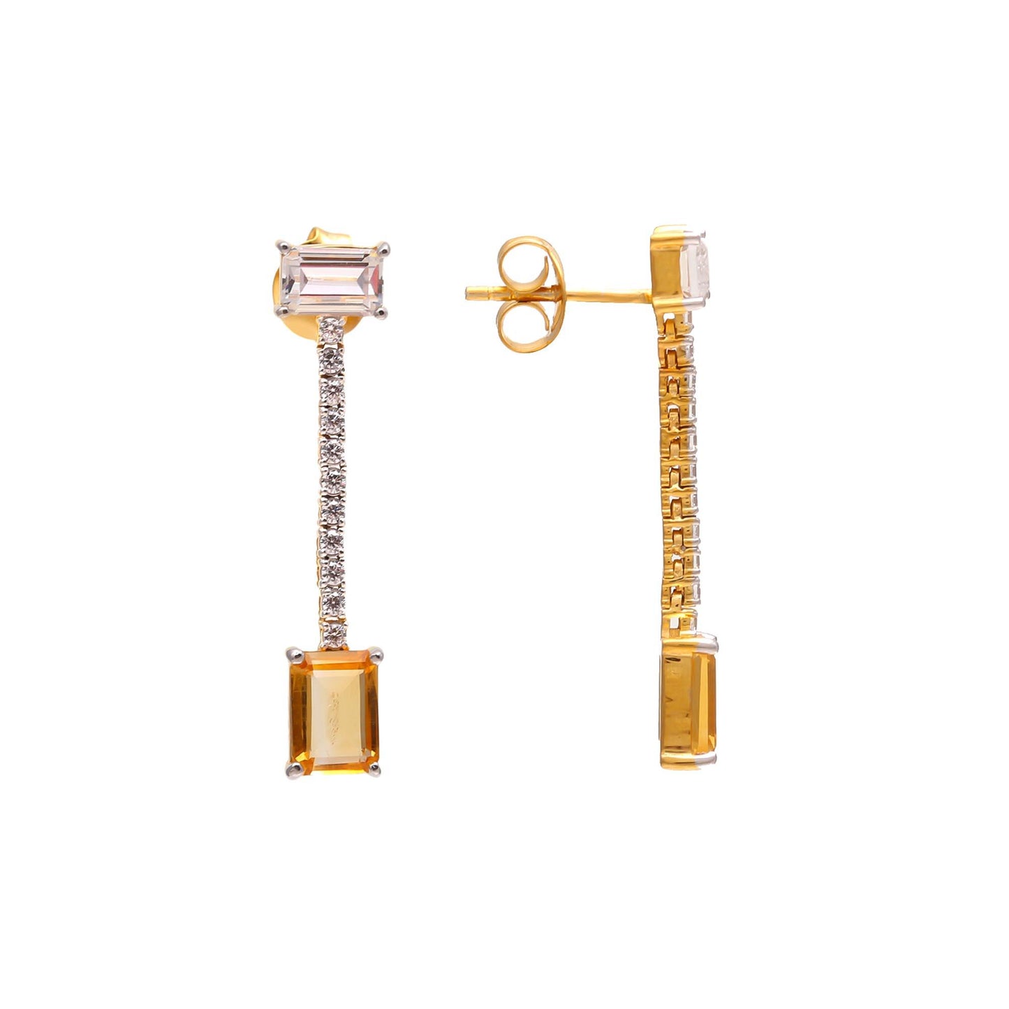 Dangling Citrine Earrings