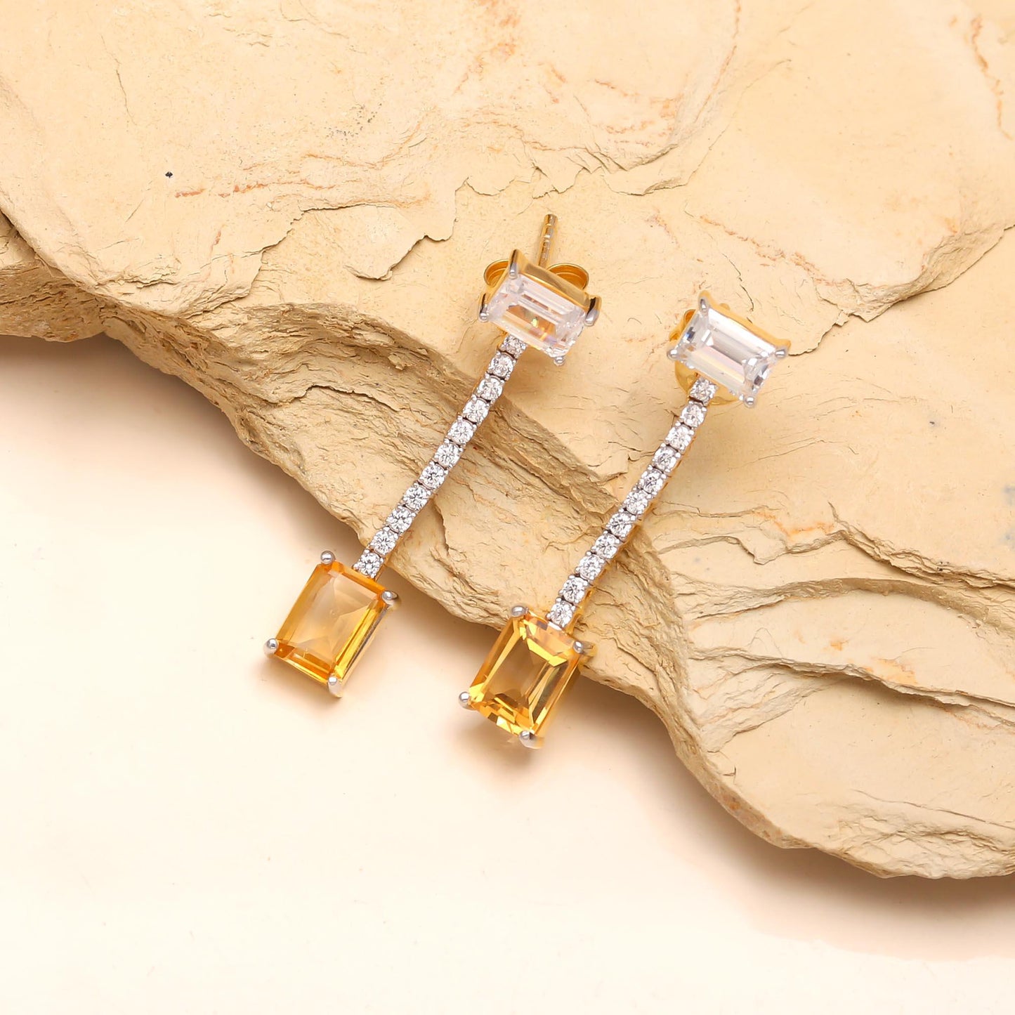 Dangling Citrine Earrings