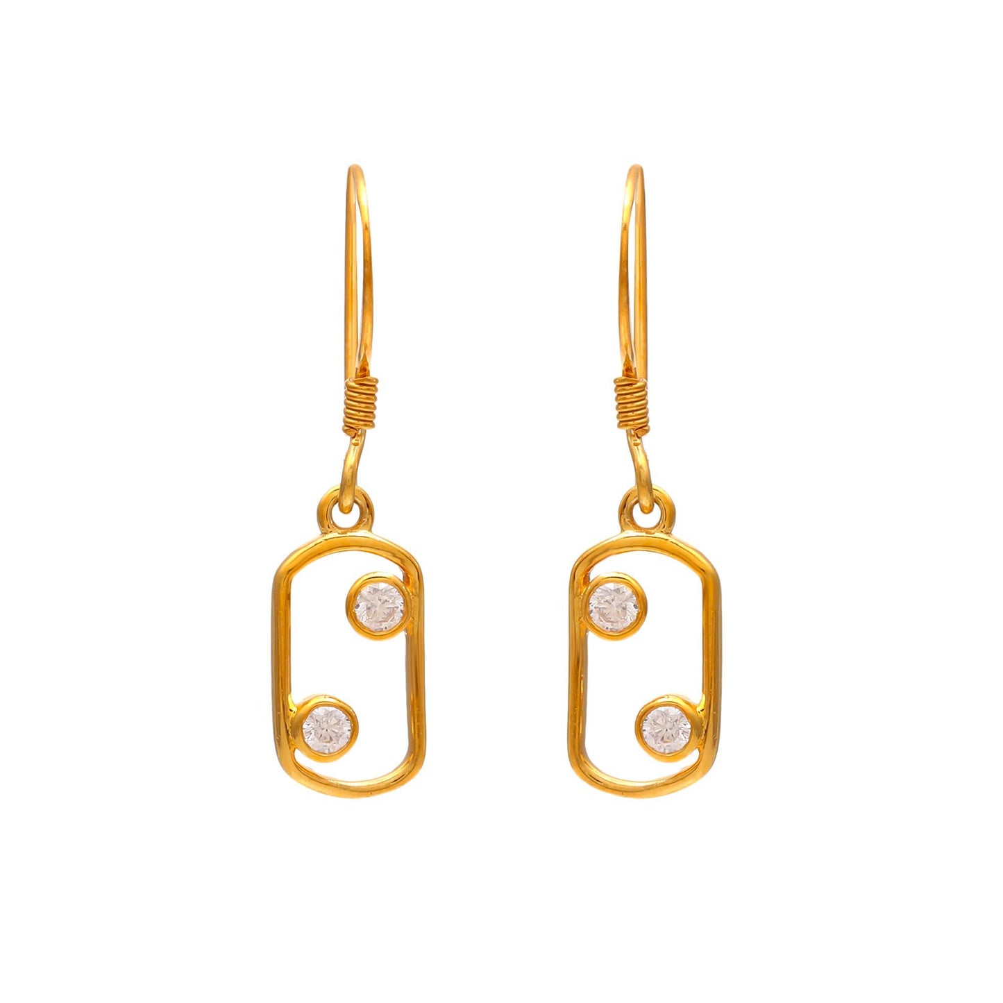 Gold Plated Cancer Zodiac Drop Earrings