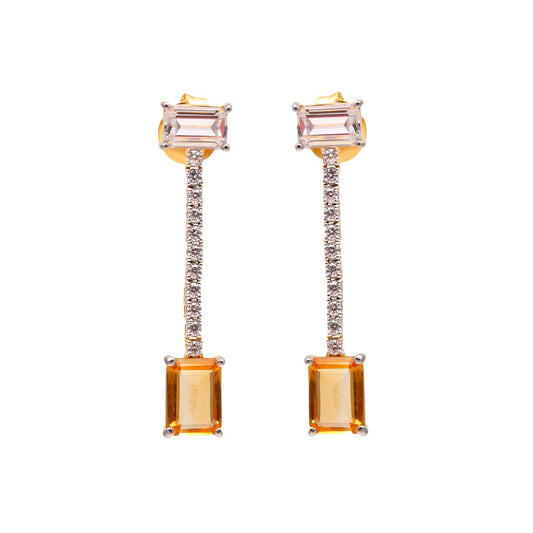 Dangling Citrine Earrings