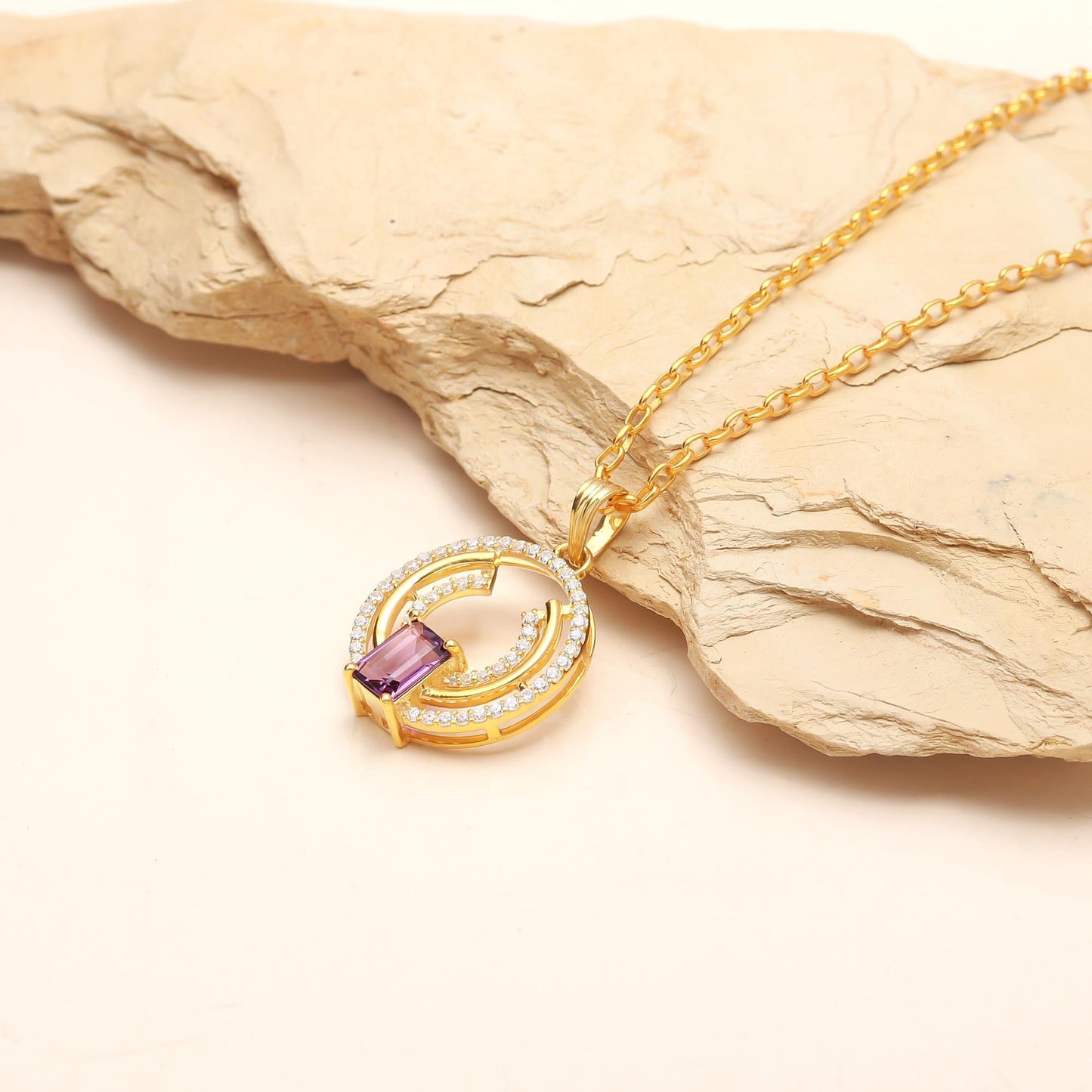 Spiral Amethyst Pendant