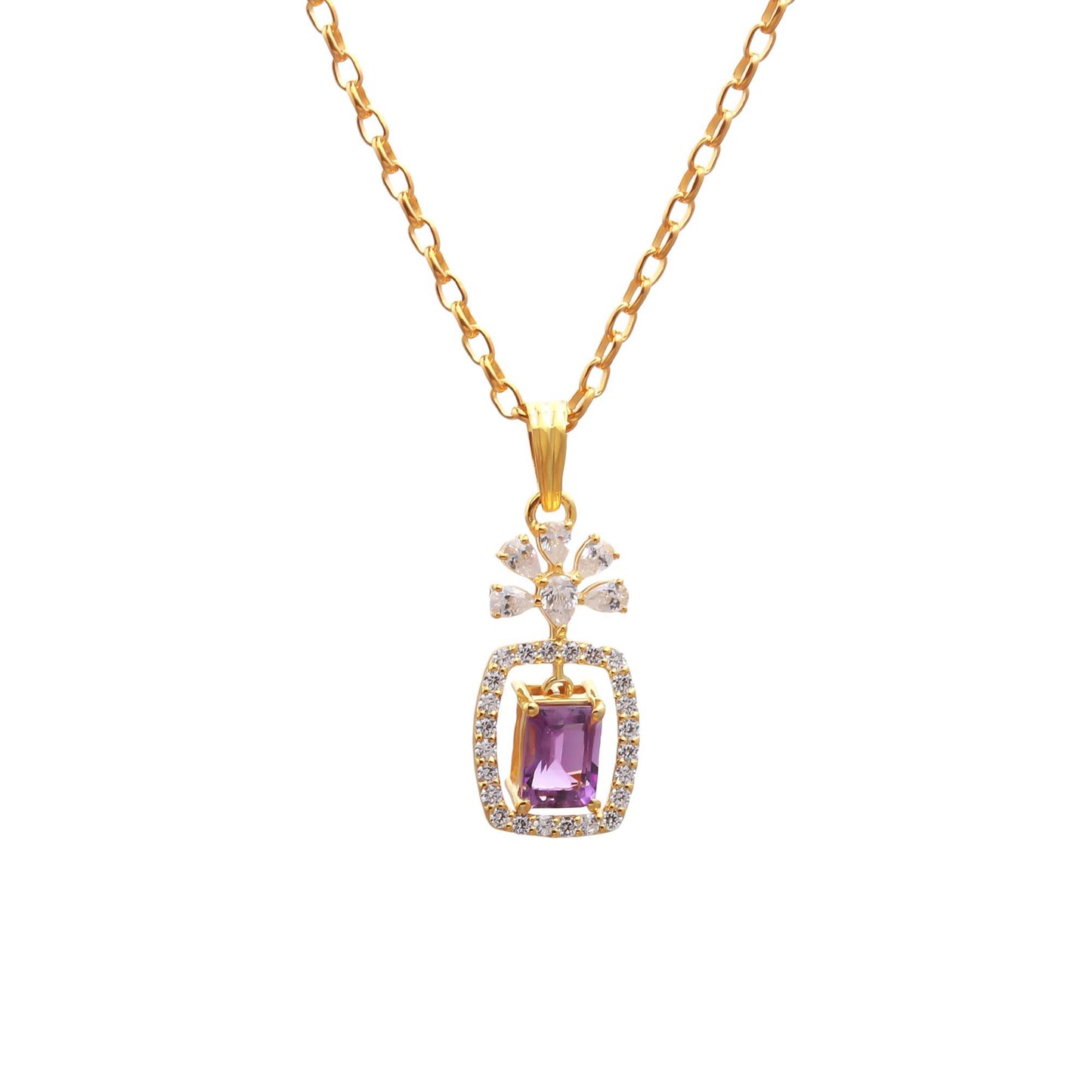Floral Amethyst Pendant