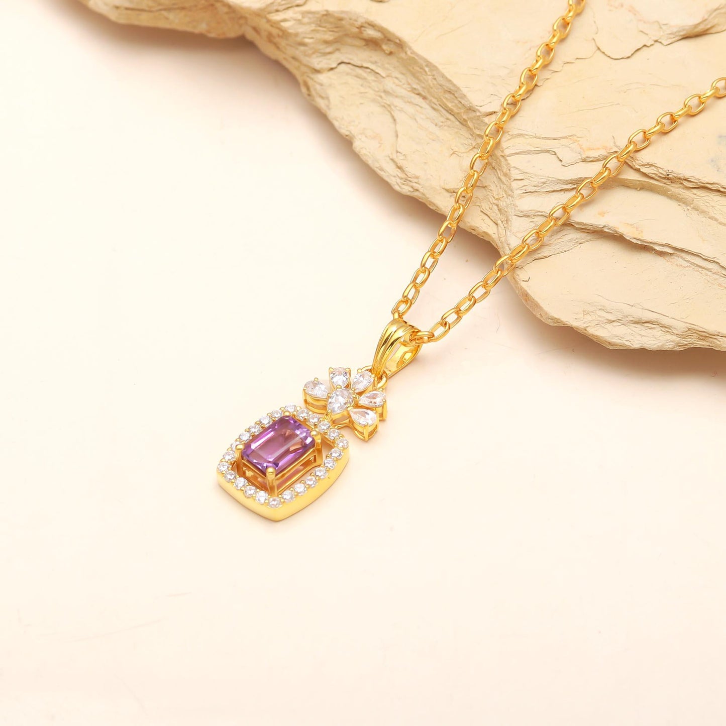 Floral Amethyst Pendant